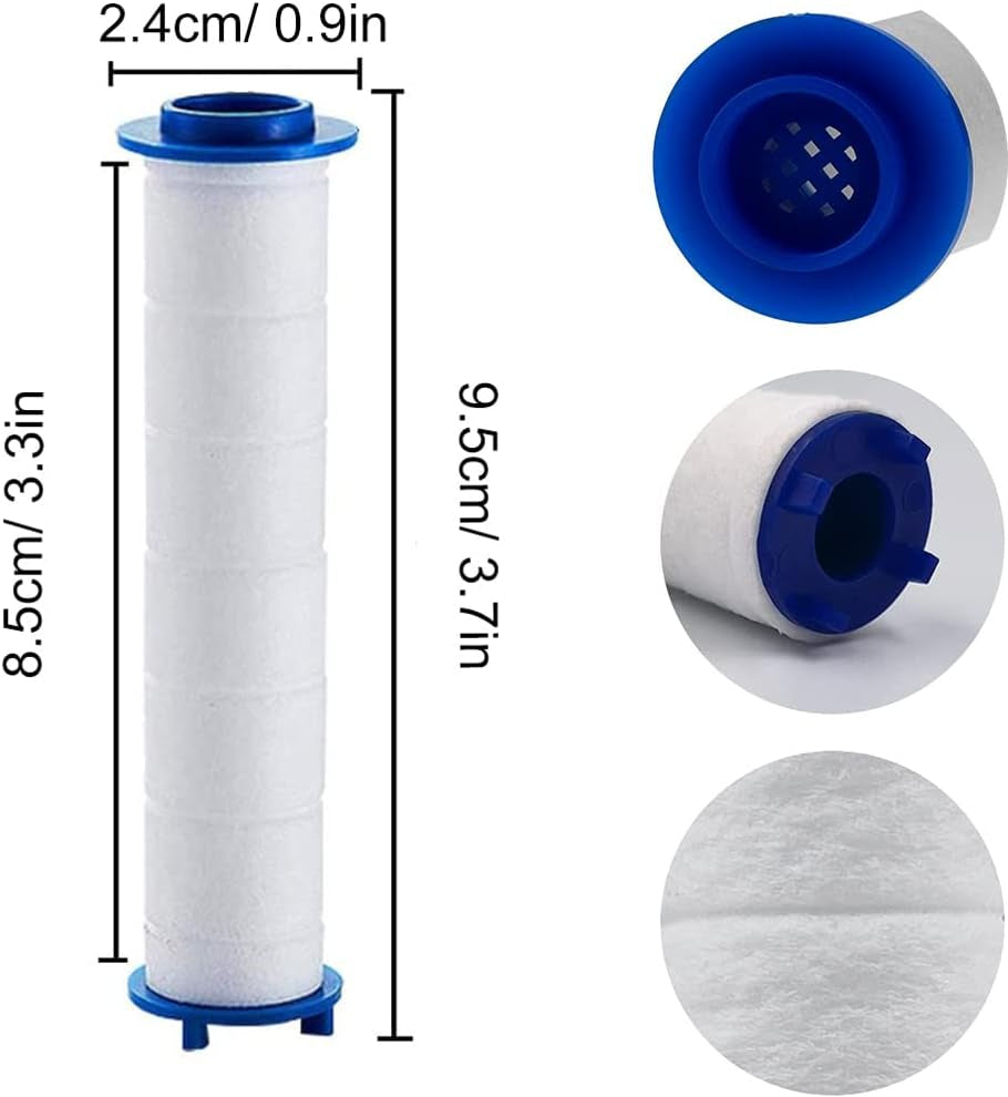 6 Stück 9,5 X 2Cm PP Baumwolle Filter Für Duschkopf Entfernung Von Chlorresten, PP Sediment-Kartusche Gefiltert, Saubere Wasserkernkern Baumwollkern Für Regenduschkopf, Regenduschkopf (9,5 X 2CM)